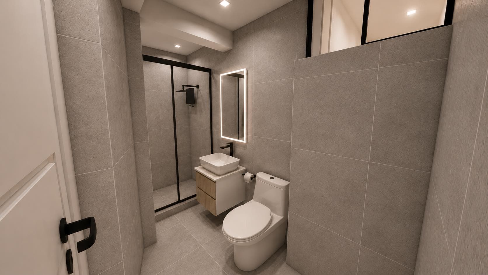 Render referencial: baño de los departamentos de los pisos 4 y 5